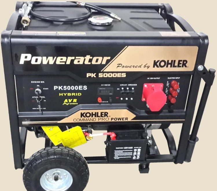Газовый генератор Kohler PK 5000-3F, многотопливный Газовый электрогенератор KOHLER PK5000-3F оснащен возможностью работы сразу на трех видах топлива: на природном газе, сжиженном (баллонном) газе и на бензине