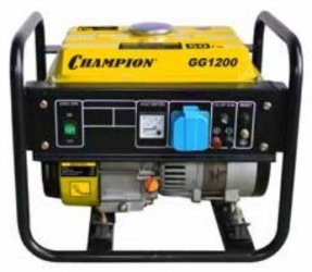 Бензиновый генератор Champion GG1200  (электростанция) Генератор обладает высоким качеством выходного напряжения
Имеется индикатор перегрузки, который представляет собой диод красного цвета и загорается в случае короткого замыкания в электроприборе или в результате перегрузки генератора