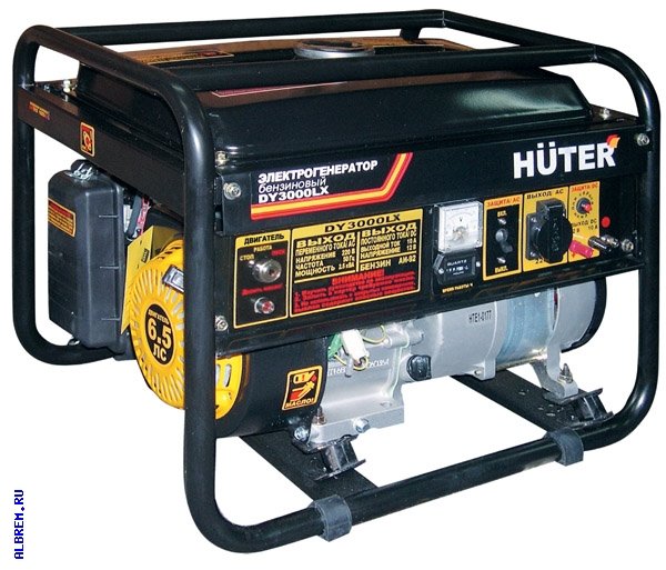 Генератор Huter DY3000LX бензиновый (электрогенератор)-электростартер HUTER DY3000L предназначен для бесперебойной поставки электроэнергии в дома, коттеджи, офисы, небольшие торговые точки.