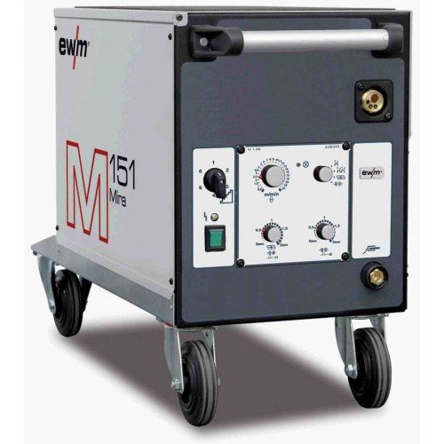 EWM    MIRA 151 M1.02 FKG 2R_полуавтомат со ступенчатым переключением 090-005084-00502 (горелка 094-001175-00004_ кабель заземления 092-000008-00000 Сварочный аппарат EWM MIRA 151 KGE 090-005084-00502 - профессиональное устройство, предназначенное для полуавтоматической сварки MIG/MAG с высоким качеством сварного шва при проведении монтажных работ. 